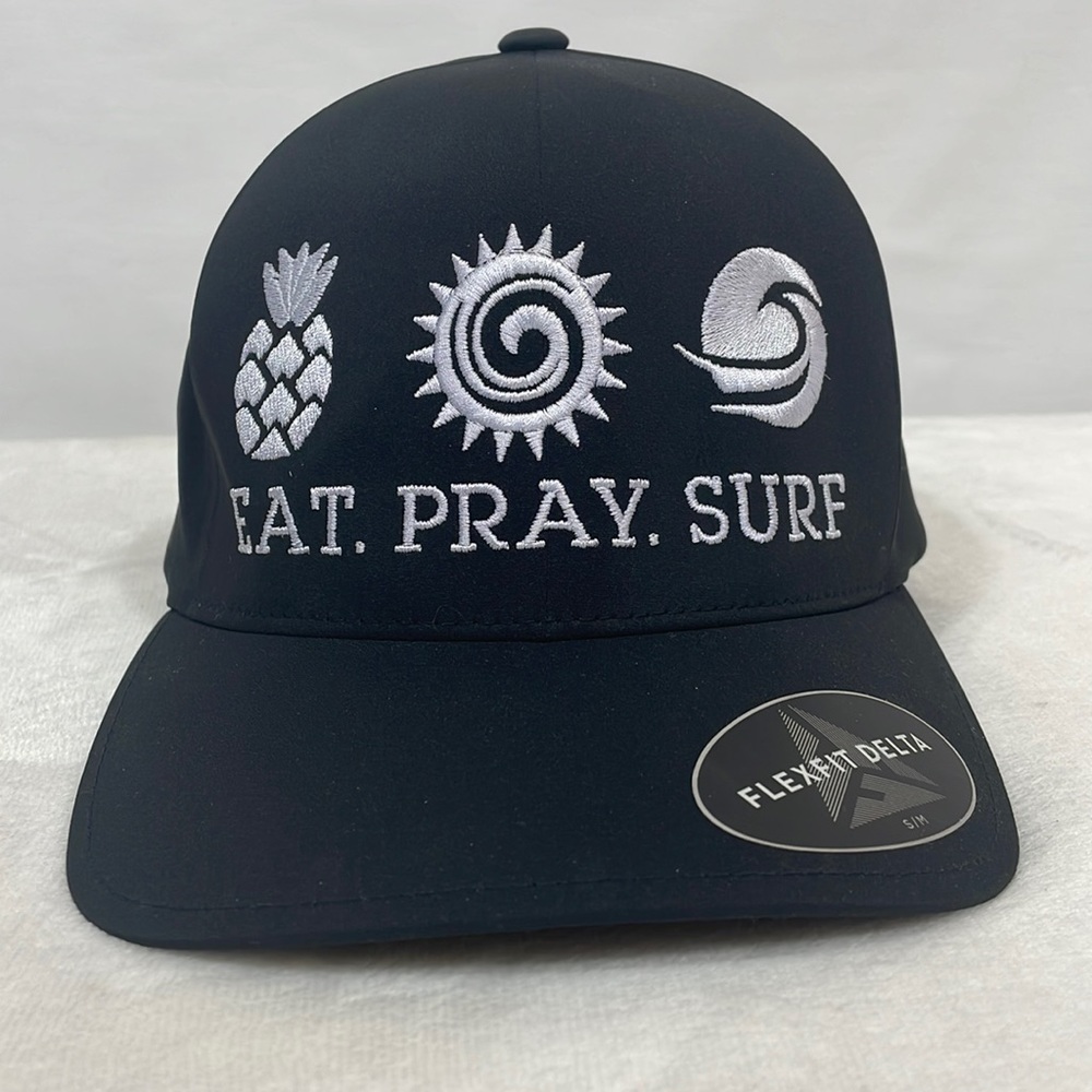 Flexfit Delta Eat.Pray.Surf Hat NWT